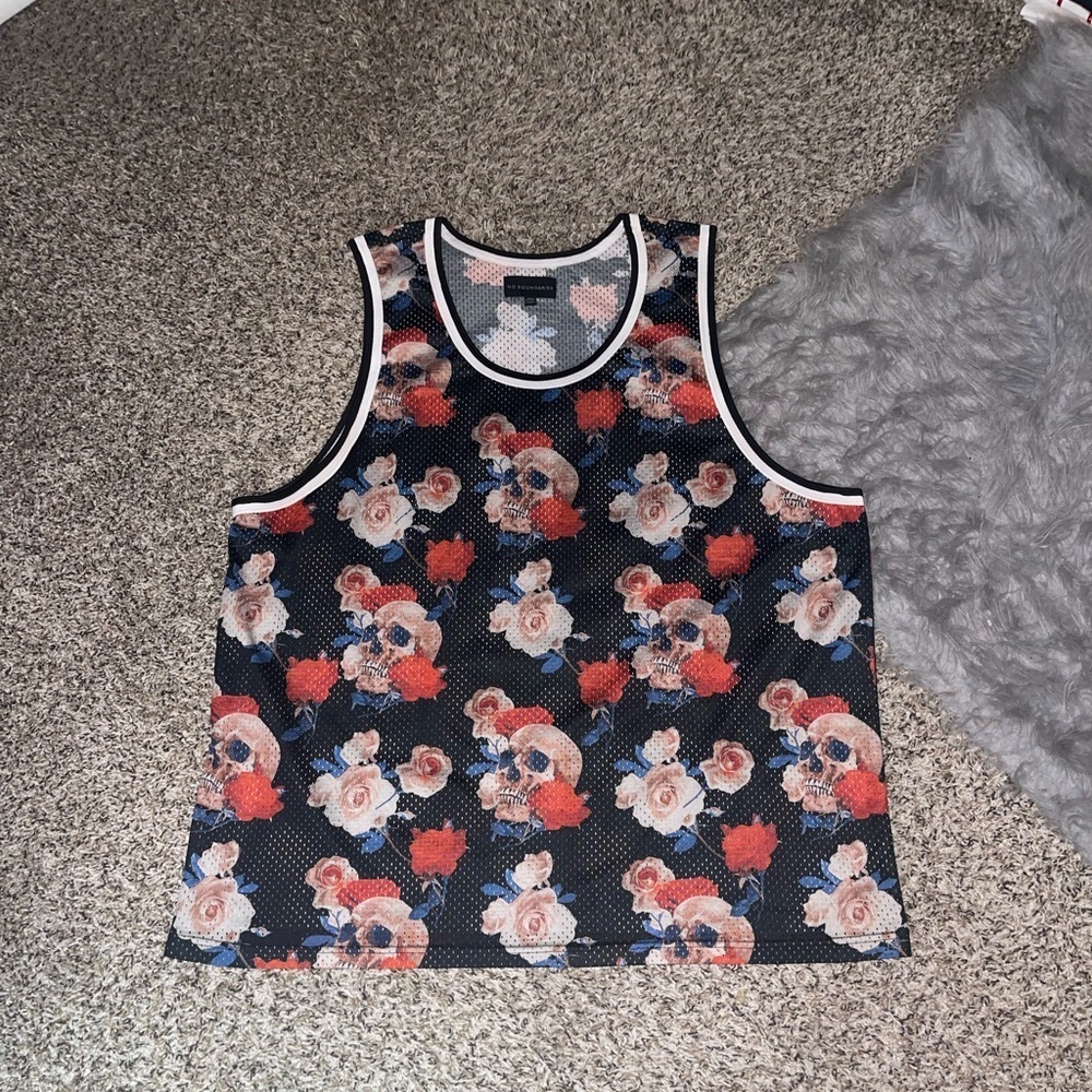 No Boundaries Men’s Floral Skull Mesh Jersey